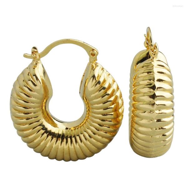 Brincos de argola FS Atacado Charm Brass Twist Vintage Brincos Jóias Manchas Livres Pequenos Para Mulheres