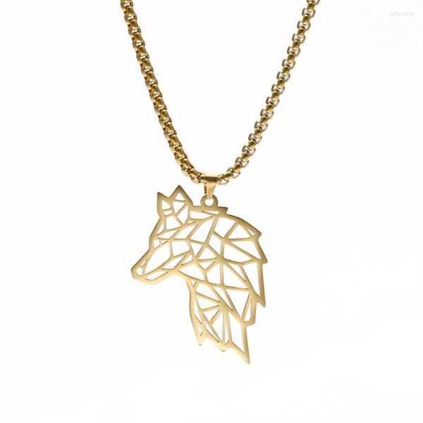 Anhänger Halsketten ZDM0029 Verkauf 2023 Design Tier Vintage Edelstahl Geometrische Wolf Retro Halskette Männer Einzigartige Schmuck