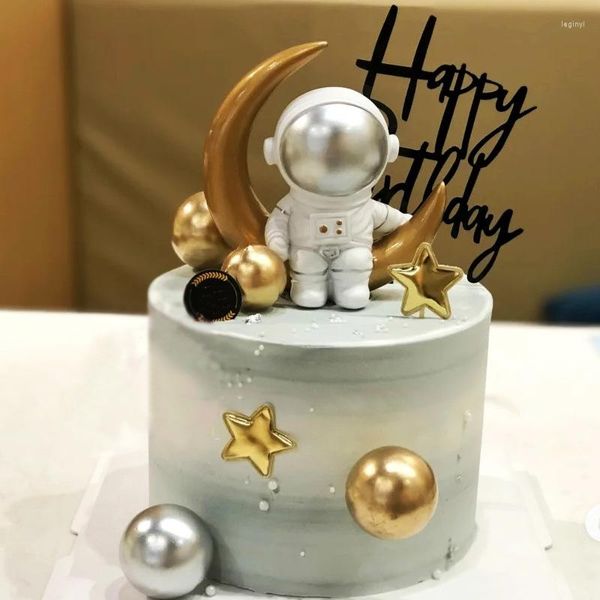 Forniture festive Cake Topper Space Universe Planet Series Toppers per decorazioni esterne per oggetti di scena per feste di compleanno