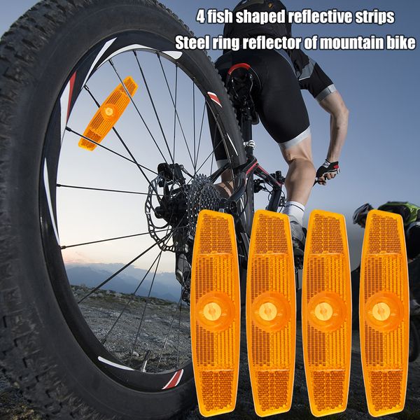 Raggi per bici 14pcRiflettore per raggi per bici Mountain Bike Riflettori per raggi in acciaio a forma di pesce Cerchione per bicicletta Luce riflettente Parti per ciclismo 230606