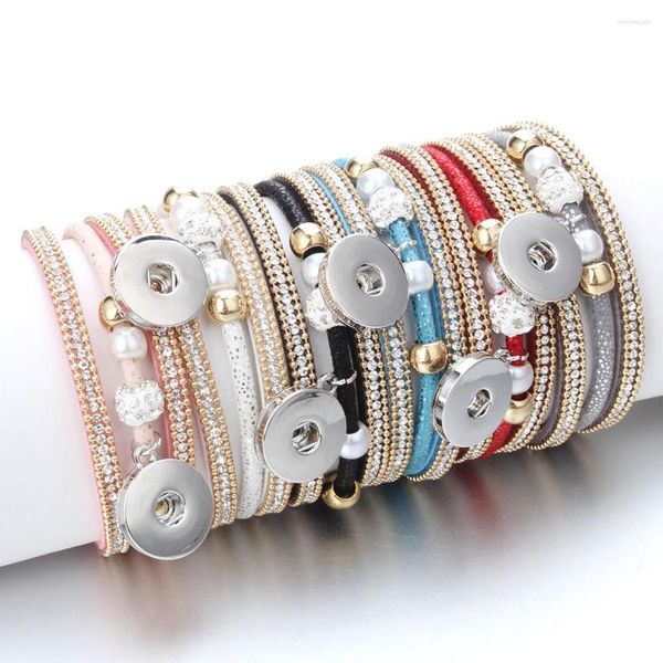 Braccialetti FAMPILE SNAP BOWLEGHT BOIGHTRY Vintage Bracciale in pelle Vintage Bracciale Fit Boemia Magnet Boemia Magnete