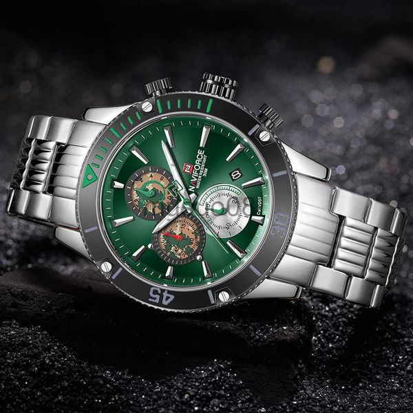 Andere Uhren Herrenuhren NAVIFORCE Top-Marke Edelstahl Quarzuhr Herren Chronograph Militär Sportuhr Armbanduhr Relogio Masculino253s J230606