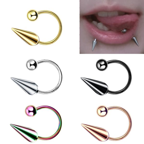 Labret Anello al naso a forma di C in acciaio inossidabile, anello a ferro di cavallo, anello a labbro a forma speciale, ornamenti per piercing