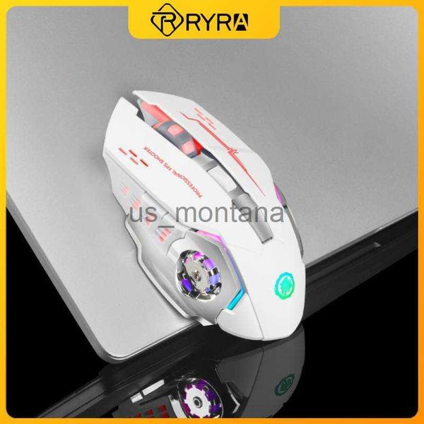 Ratos RYRA Gaming Mouse Recarregável Mute Wireless Office Mouse 24G USB 3600DPI Optical Ergonomic Mouse Is For PC Laptop Gamers J230606