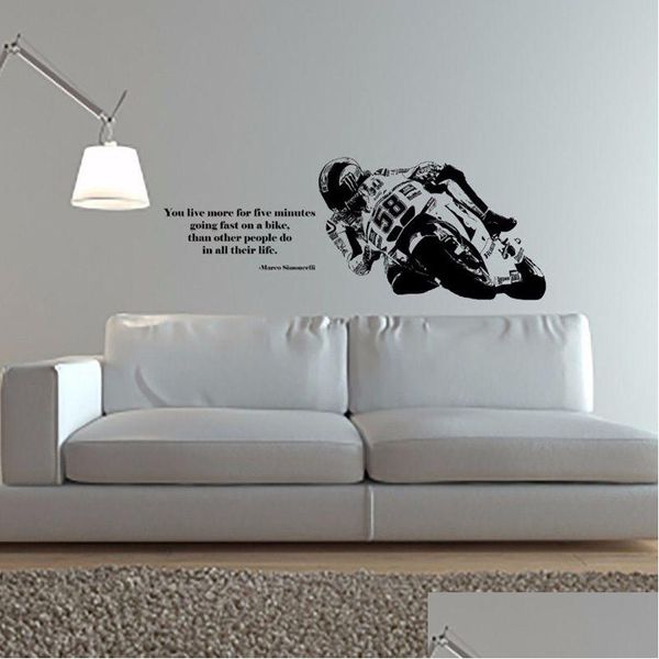 Wandaufkleber Yoyoyu Aufkleber Vinyl Art Home Decor Aufkleber Fahrrad Motorrad Sport Kinderzimmer Dekoration Abnehmbares Poster Zx019 210308 Dr Dhbp0