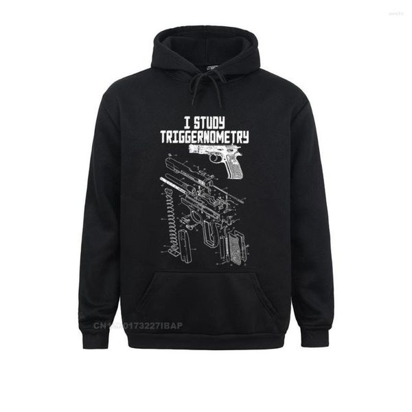 Herren-Kapuzenpullover „I Study Triggernometry On Back Gun“, lustiger Spruch, Geschenk, normaler Valentinstag, Herren-Sweatshirts, modische Kapuzen, Rabatt