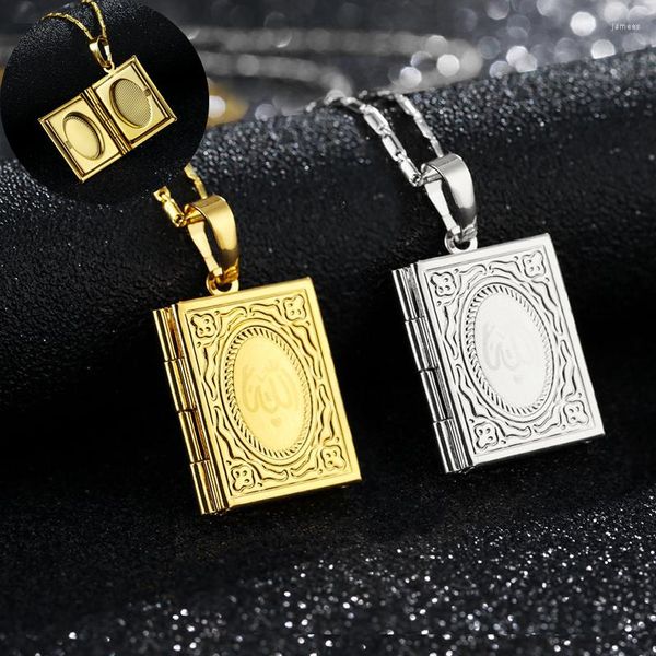 Подвесные ожерелья личности золотосекаты с мусульманскими символами подарки для мужчин Женщины Женщины годовщины