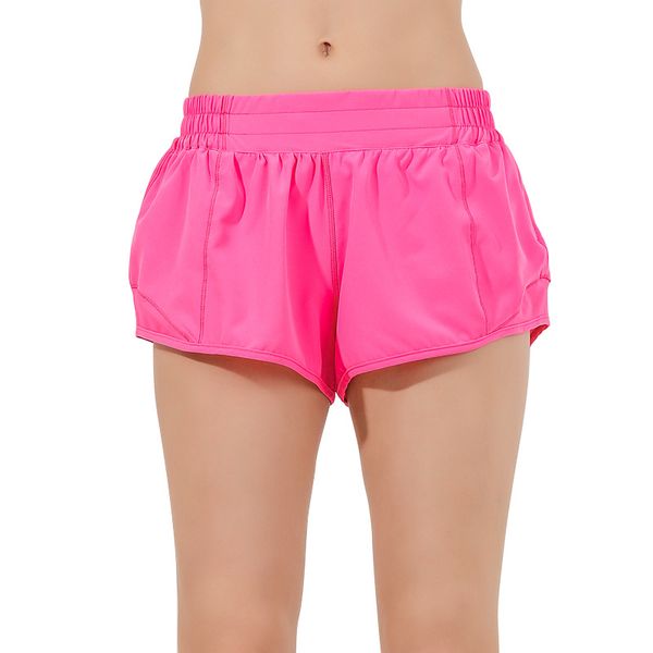 Hotty Track That Shorts quentes de verão de 2,5 polegadas, soltos, respiráveis, de secagem rápida, esportes femininos, calças de ioga, saia versátil, casual, bolso lateral, roupa íntima de ginástica