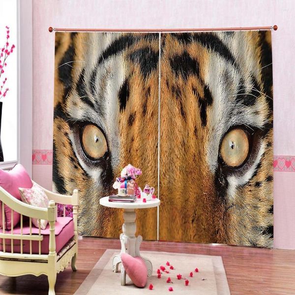 Cortina de luxo 3D blackout tigre cortinas para sala de estar cortinas infantis decoração personalizada qualquer tamanho