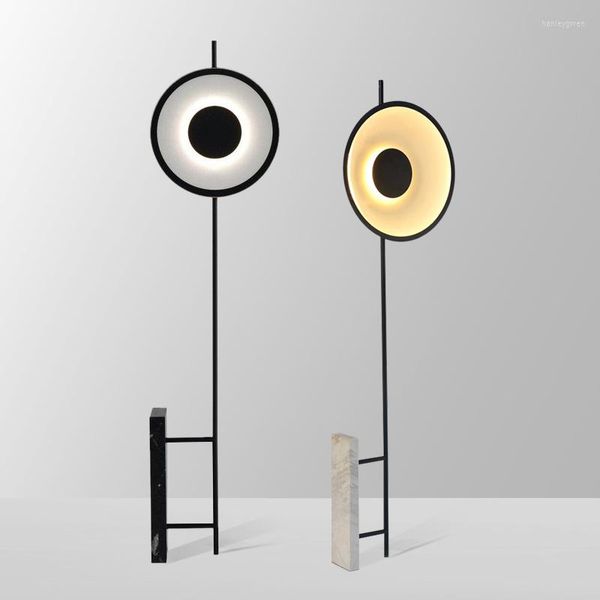 Полные тормы скандинавский светодиод для дома черно -белый мраморный базовый базовый свет Стоя света мода El Foor Light