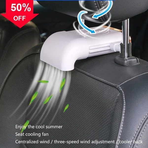 Novo assento traseiro do carro mini ventilador USB dobrável ventilador silencioso três graus velocidade do vento ajustável ventilador de resfriamento de ar do carro