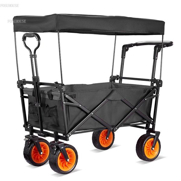 Acessórios carrinhos de jardim modernos carrinho de acampamento ao ar livre com rodas suprimentos de jardim dobráveis carrinho de piquenique para carrinho de compras de carrinho de compras de trailer portátil