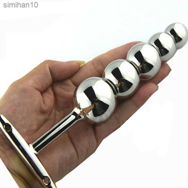 Big Metal Plug anale Butt Beads Hook Five Balls SM Giocattoli sessuali per donne / uomini Massaggio prostatico Gay Dildo Ano Dilatatore Slave BDSM L230518