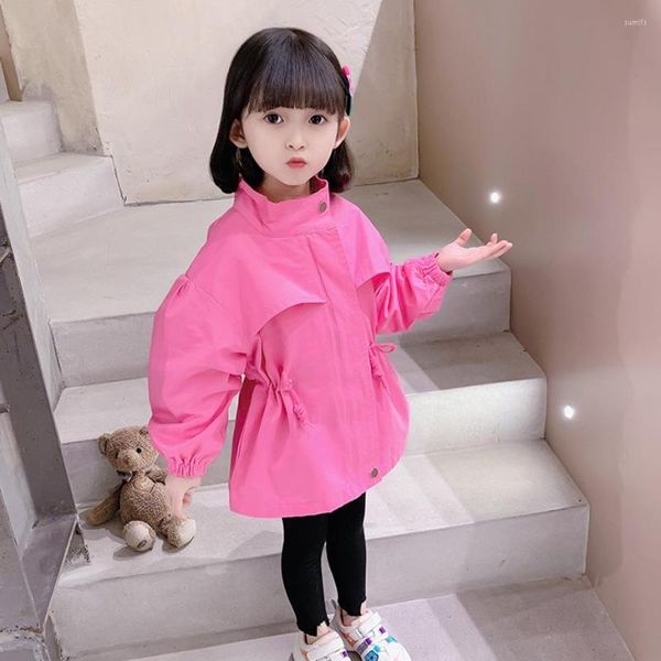 Jacken Mädchen Lange Jacke Einfarbig Mantel Mädchen Casual Stil Kleinkind Baby Kleidung