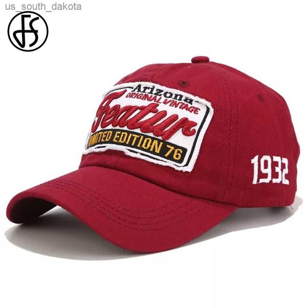 FS 2023 Streetwear Red Pink Brand Bonés de Beisebol Para Homens Vintage Washed Trucker Hats Snapback Verão Feminino Cap Casquettes Femmes L230523