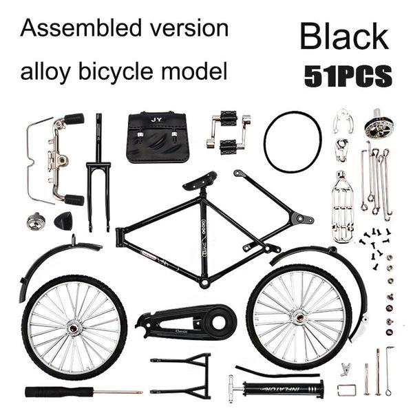 Neuheit Spiele DIY Retro Fahrrad Modell Ornament Legierung Metall Mini Fahrrad Schiebe Zusammengebaute Version Sammlung Geschenke Spielzeug Für Kinder Erwachsene jungen 230606