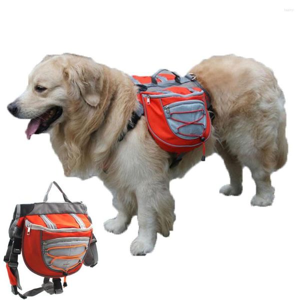 Köpek araba koltuğu kendi kendine paketleme çantasını kapsar Büyük yansıtıcı ayarlanabilir eyer çantaları seyahat yürüyüş kampı güvenlik kayışları evcil hayvan açık hava taşınabilir paket