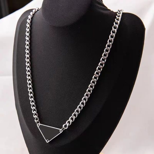 Designer-Dreieck-Halskette aus 925er-Sterlingsilber für Herren und Damen, geometrische kubanische Kette, modischer Anhänger, Geschenk, läuft nie an