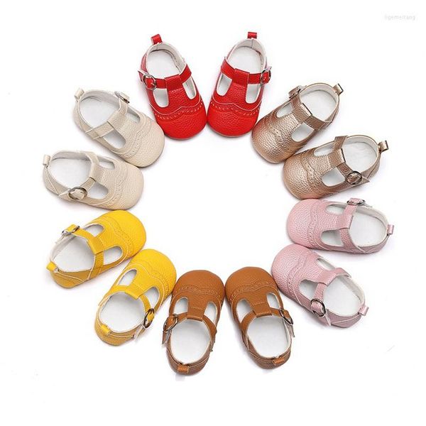 First Walkers Baby Mädchen Mary Jane Casual Flats Ausschnitt PU Prinzessin Schuhe Hochzeitskleid für geborene Kleinkinder