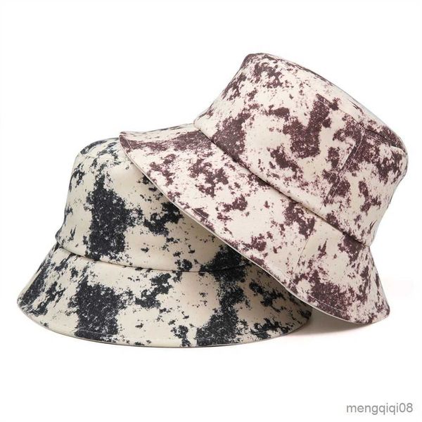 Cappelli a tesa larga 2023 Nuovo design Luxury Ink Painting Jungle Animal Bucket Hat Donna Uomo Cap Tie-Dye Stampato Outdoor Bob Fishing R230607