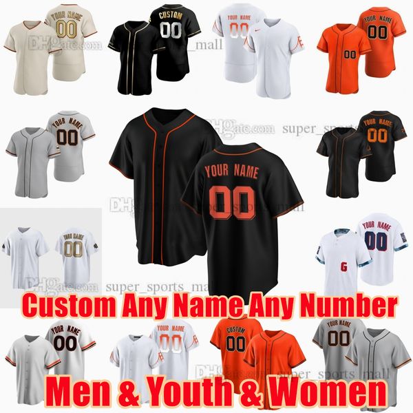 Personalizzato S-6XL Maglia da baseball Brandon Crawford Mike Yastrzemski Joc Pederson Alyssa Nakken Michael Conforto Sean Manaea Scott Alexander Joey Bart John Brebbia Beck