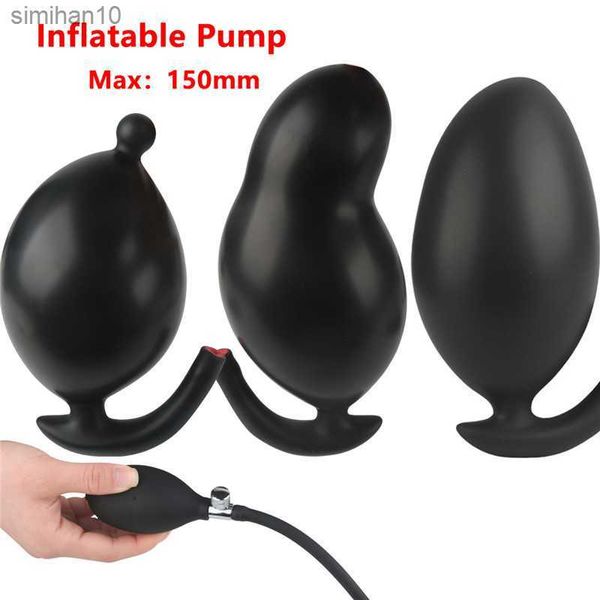 Aufblasbare Analdildo Pumpe Silikon Super Big Butt Plug Stimulation Anus Vagina Dilatator Prostata Massage Sex Spielzeug Für Paare