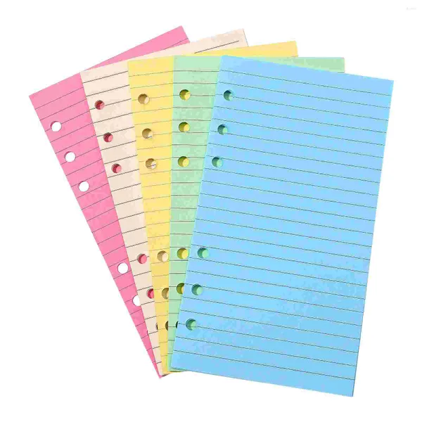 Envoltório de presente forrado diário caderno inserções coloridas folhas soltas papel horizontal grade enchimentos planejador recargas