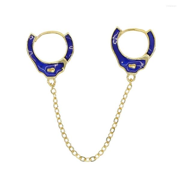 Orecchini a cerchio Moda color oro Manette Orecchino di fascino per le donne Matrimonio Festa di fidanzamento Ciondola Nero Rosso Blu Bianco Gioielli smaltati