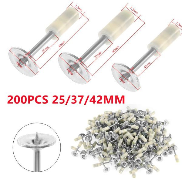 Spijkerpistolen 200pcs/set 25/37/42m unghie rotonde manuale di fuoco arrotola rotonda pistola fissa fissata a soffitto diametro 7,3 mm per pistola a soffitto mini