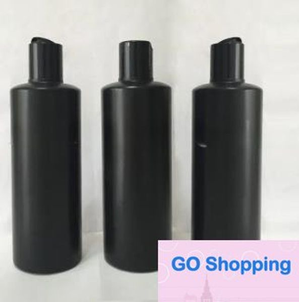 Großhandel 20 Stück 300 ml leere Kunststoff-Kosmetikflaschen mit Scheibenverschluss, 10-Unzen-Fläschchen, PET-Flaschen, leerer schwarzer Reisebehälter, Fabrikverkauf