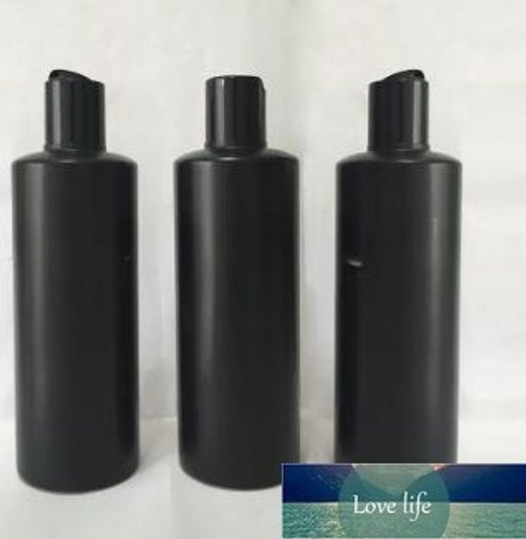 Flaconi cosmetici vuoti in plastica da 300 ml con tappo superiore a disco Flaconi in PET da 10 once, contenitore da viaggio nero vuoto