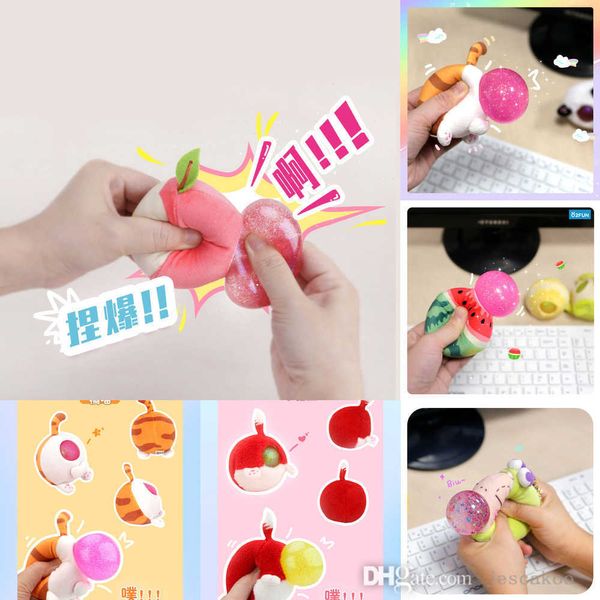 Brinquedos Fidget Engraçado Squishy Pelúcia Bolas de Descompressão Animal Fruit Vent Bola Saco Cego Boneca Aluno Pinch Brinquedo de Música Presente para Crianças