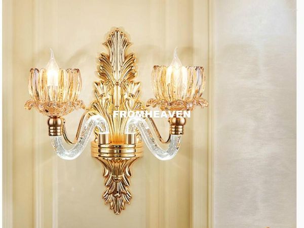 Настенная лампа европейский цинк сплав роскошный хрустальный свет e14 дизайн