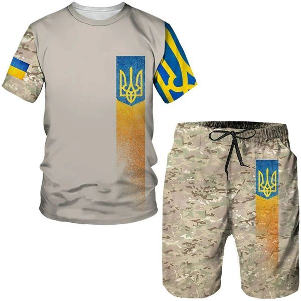 Abiti da uomo Blazer T-shirt mimetica ucraina da uomo con stampa 3D pantaloncini set set da donna abbigliamento oversize abbigliamento sportivo da uomo T-shirt da donna top