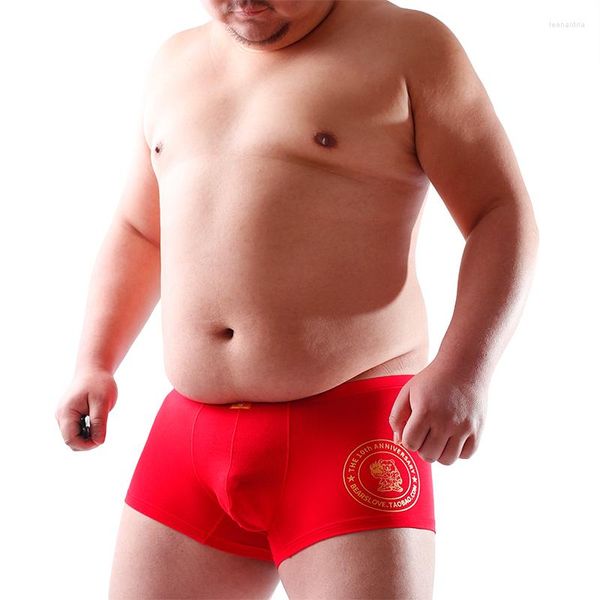 Unterhosen 2023 Ankunft Gold Bear Claw Print Unterwäsche Plus Size Herren Sexy Boxer Gay Proud Red Shorts Design für M L XL XXL