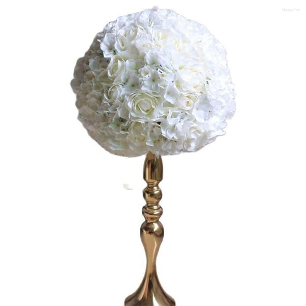 Flores decorativas 35 cm 5 pçs/lote casamento artificial 2/3 bola de flor redonda para centro de mesa decoração de parede pano de fundo TONGFENG