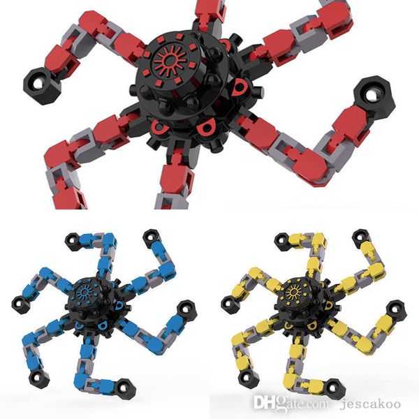 Fidget Spinners Brinquedos deformáveis Brinquedo antiestresse com ponta do dedo Mecânico Spinner Máquina Corrente Quebra-cabeça Crianças Descompressão Giroscópio DIY