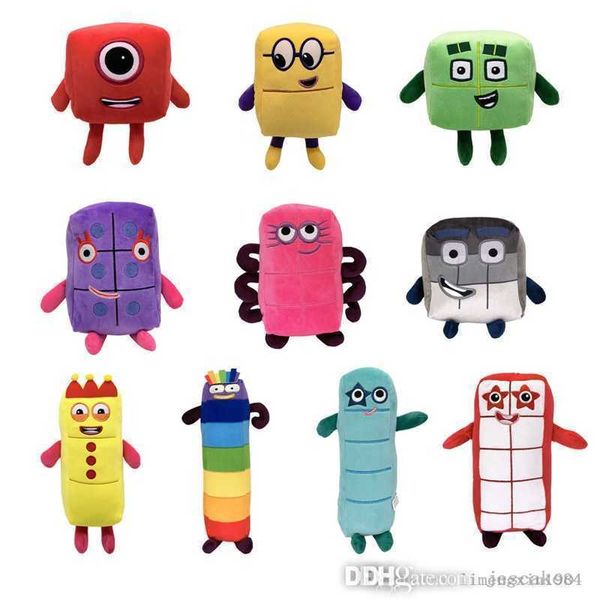 Numberblocks Boneca de Pelúcia Desenho Animado Educacional Monstro Kawaii Brinquedos de Pelúcia Macio Presente para Crianças Brinquedo de Natal Atacado