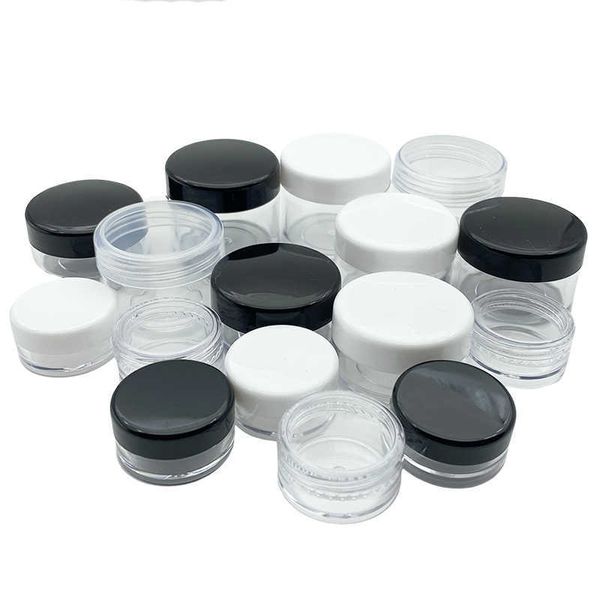200pcs Boş plastik kozmetik makyaj kavanoz kapları 2g/3g/5g örnek şişeler göz farı krem ​​dudak balsamı konteyner saklama kutusu wjmu