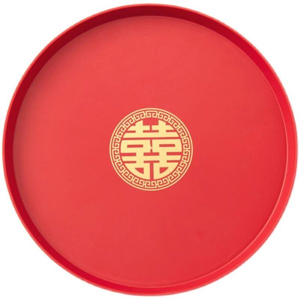 Чайная посуда 1 пункт пластиковой китайский традиционный красный поднос с xi Свадебные чай