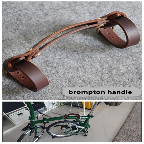 Komponenten des Fahrradlenkers 2-farbiger Klappfahrrad-Ledergriff für Brompton Carry Ith-Rahmenbandfilter, tragbar, Verwendung innerhalb von 5 cm 230607