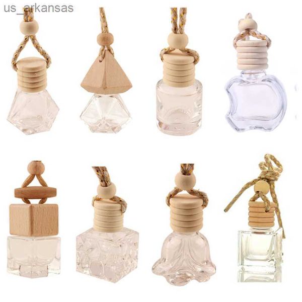 Fragrância 10 unidades Garrafa de vidro para pendurar no carro Vazio Perfume Aromaterapia Recarregável Difusor Ar fresco Fragrância Pingente Ornamento L230523