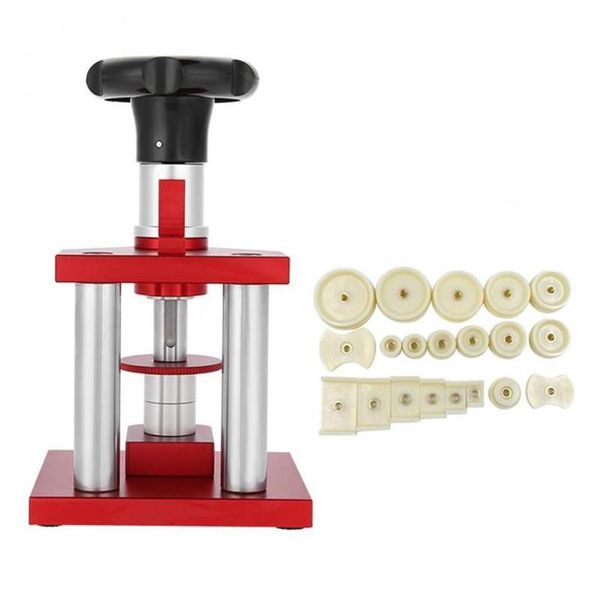 Kit di strumenti di riparazione Fondello a spirale in acciaio Fondello più vicino Dispositivo di rimozione del coperchio posteriore Orologio Press Tool Raccordo con stampi 20PCS Red279a