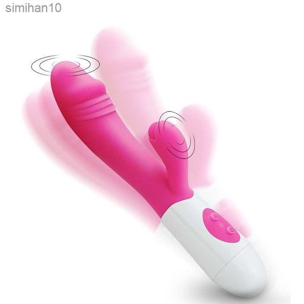 G Spot DILDO Rabbit Vibrator для женщин Двойной вибрационный силиконовый водонепроницаемый женский вагинский клитор анальный массажер Sex Toys Shop L230518
