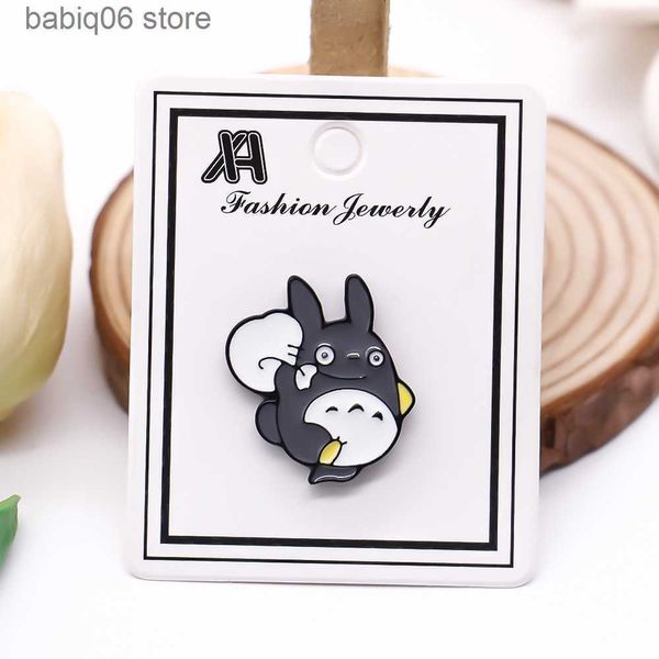 Alfinetes Broches Alfinete de Peito - Mochila Fofa de Gato e Rato Pin Totoro Emblema Desenhos Animados Acessórios para Bolsas Meninas T230607