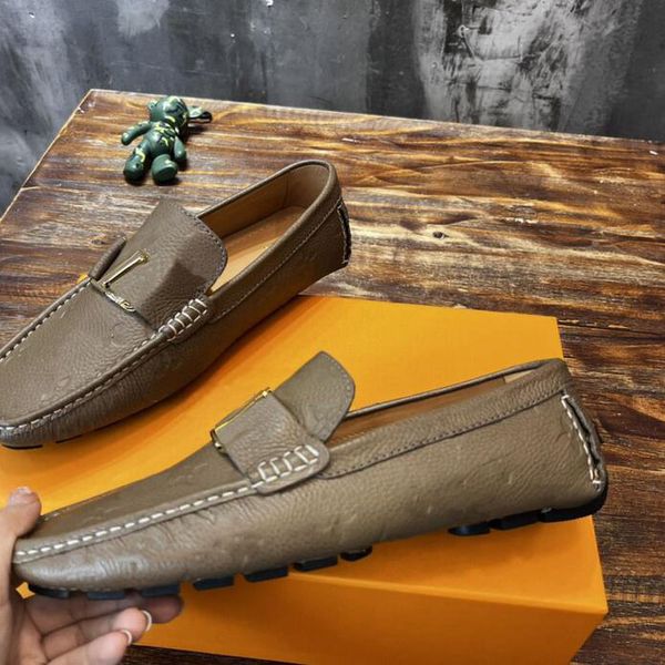 2023SS MONTE CARLO MOCASSIN Herren Designer Loafer Schuhe Klassische Slip-on Luxurys Vintage Business Metallknopf Leder Marke Oxfords Kleid Freizeitschuh für Männer