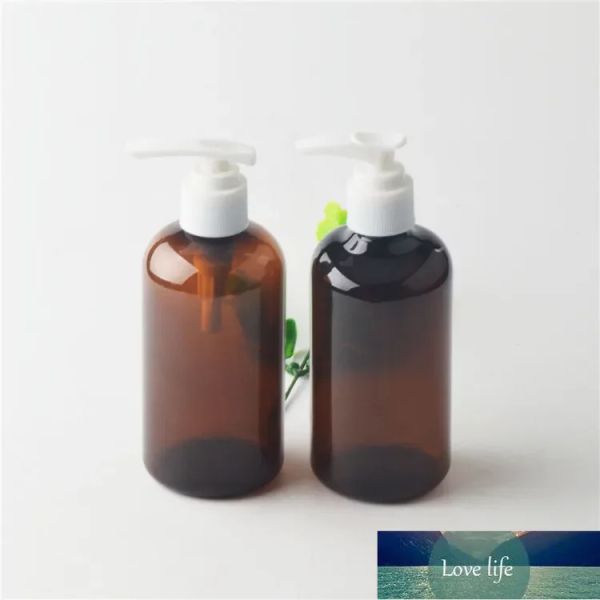 250ml 8oz PET plástico âmbar xampu garrafa gel de banho desinfetante para as mãos líquido para lavar as mãos loção cosmética bomba garrafa