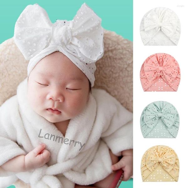 Accessori per capelli Soft Bowknot traspirante Baby Turban Hat Born Summer Infant Big Bow Fascia elastica per la moda per bambini