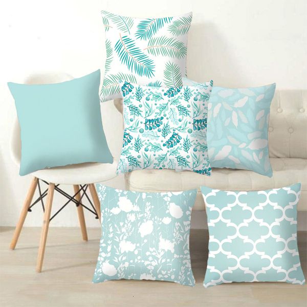 Fronha Boho Mint Verde Fronha Capa de Almofada Decorativa 45*45cm Moderna Geometria Impressão Fronha Sofá Sofá Capa de Almofada 230606