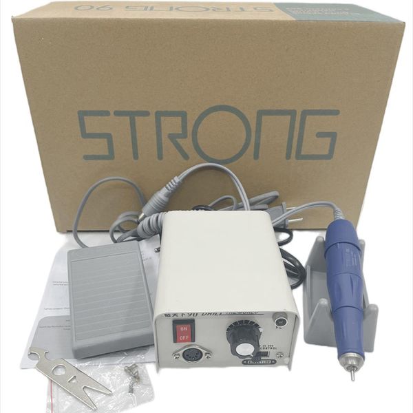 Strumenti Strong 90 Control Box 40000rpm 65W Blue Traus105L Micromotore Holding Kit per trapano per unghie elettrico Macchina